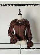 Alice Girl Bear Chocolate Long Sleeve Blouse(1st Pre-Order/3 Colours/Full Payment Without Shipping)